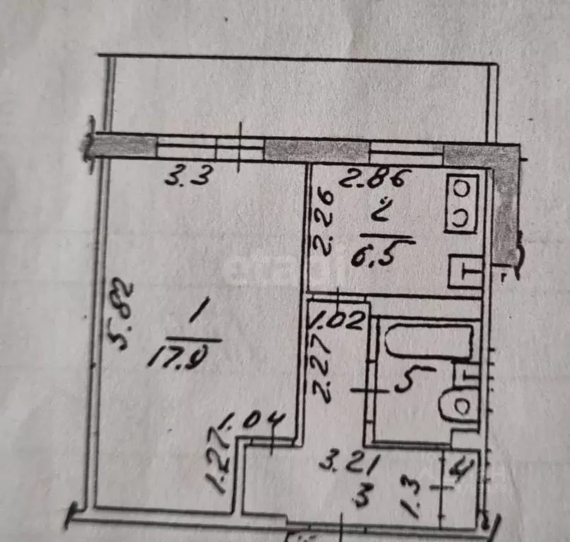 1-к кв. Татарстан, Казань ул. Маршала Чуйкова, 31 (35.0 м) - Фото 2