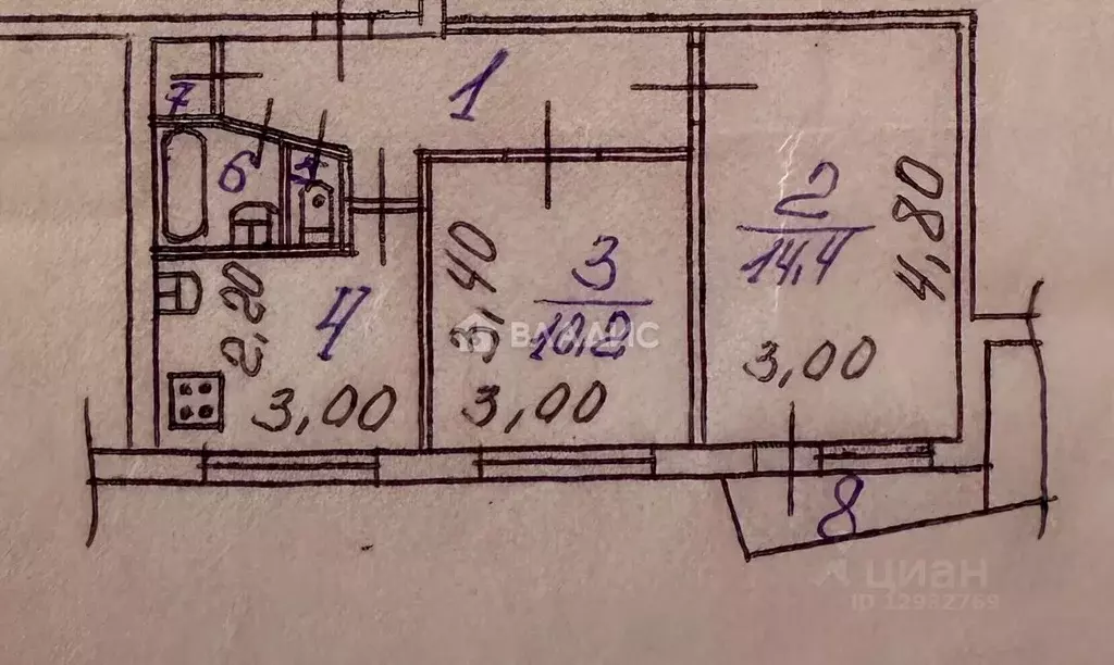 2-к кв. Пензенская область, Пенза Кронштадтская ул., 2 (43.0 м) - Фото 1