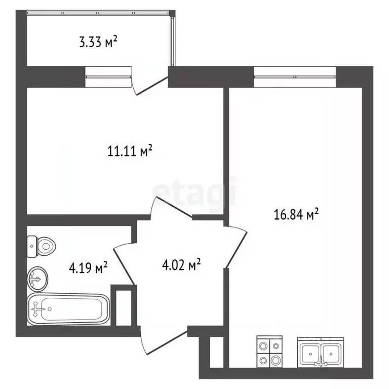 1-к кв. Санкт-Петербург Пулковское ш., 42к6 (36.1 м) - Фото 2