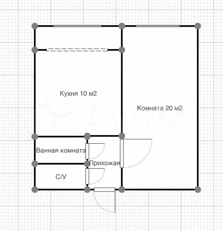1-к. квартира, 33,5 м, 6/8 эт. - Фото 0