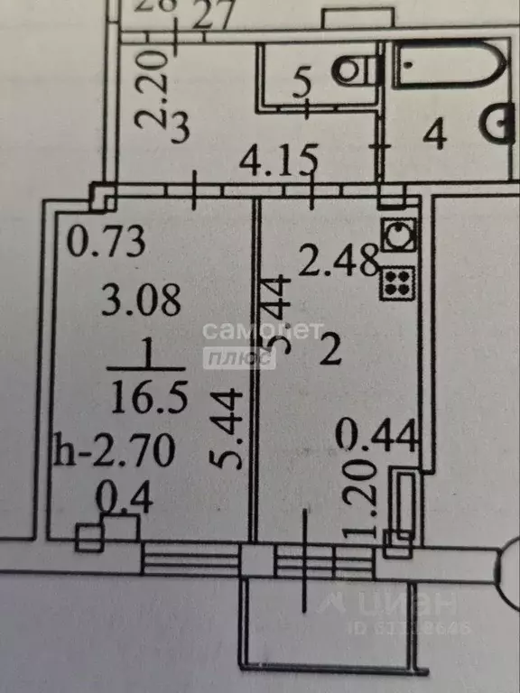 1-к кв. Иркутская область, Иркутск ул. Румянцева, 54 (43.0 м) - Фото 2