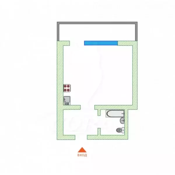 Квартира-студия: Тюмень, улица Мельникайте, 63 (17.6 м) - Фото 2