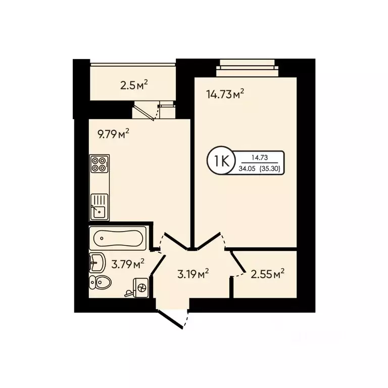 1-к кв. Ярославская область, Ярославский муниципальный округ, д. ... - Фото 1