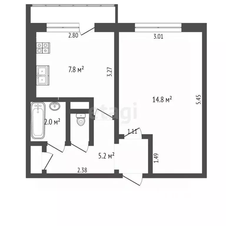 1-к кв. Московская область, Долгопрудный Восточная ул., 34 (32.0 м) - Фото 1