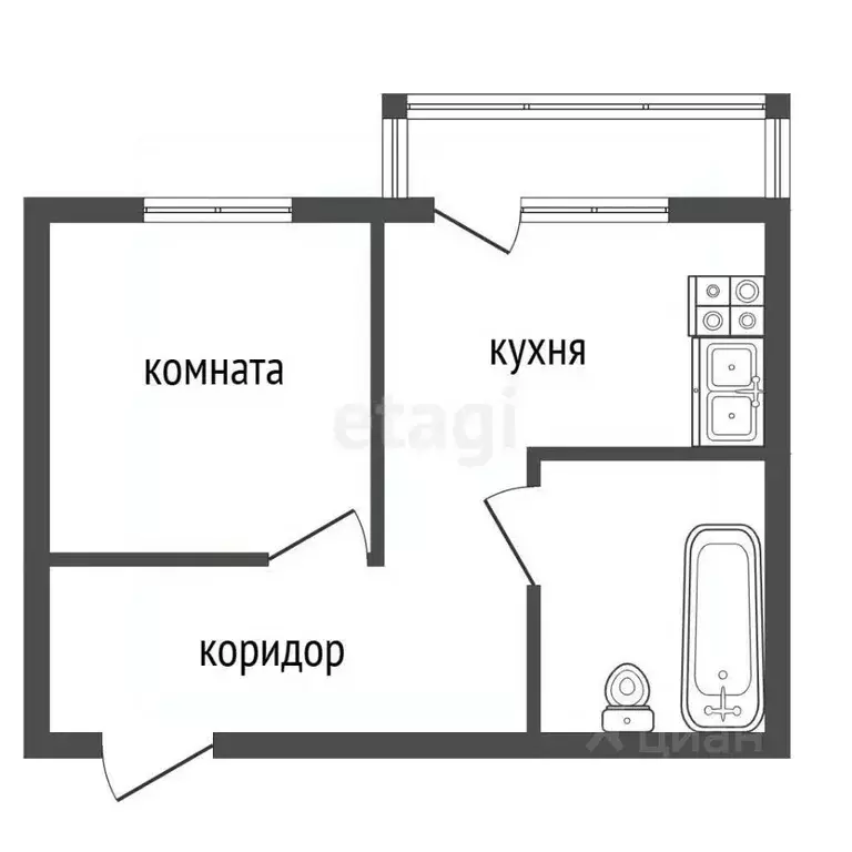 1-к кв. Воронежская область, Семилуки ул. Чайковского, 2 (30.0 м) - Фото 2