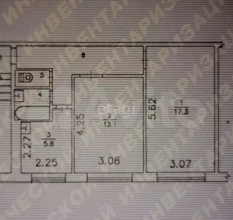 2-к. квартира, 47,1 м, 1/5 эт. - Фото 0