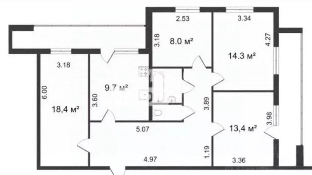 4-к кв. Тюменская область, Тюмень 6-й мкр, ул. Валерии Гнаровской, 7 ... - Фото 2