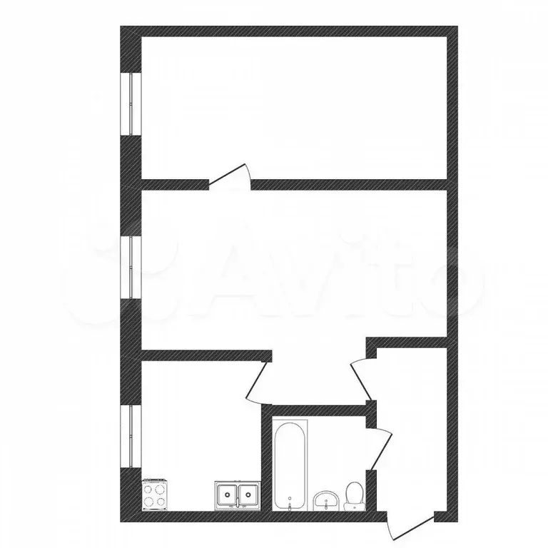 2-к. квартира, 44,8 м, 3/5 эт. - Фото 0