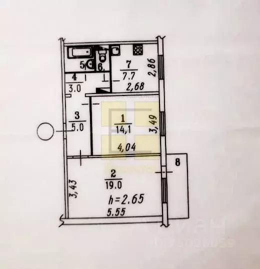 2-к кв. Омская область, Омск ул. 3-я Енисейская, 32/1 (52.6 м) - Фото 1