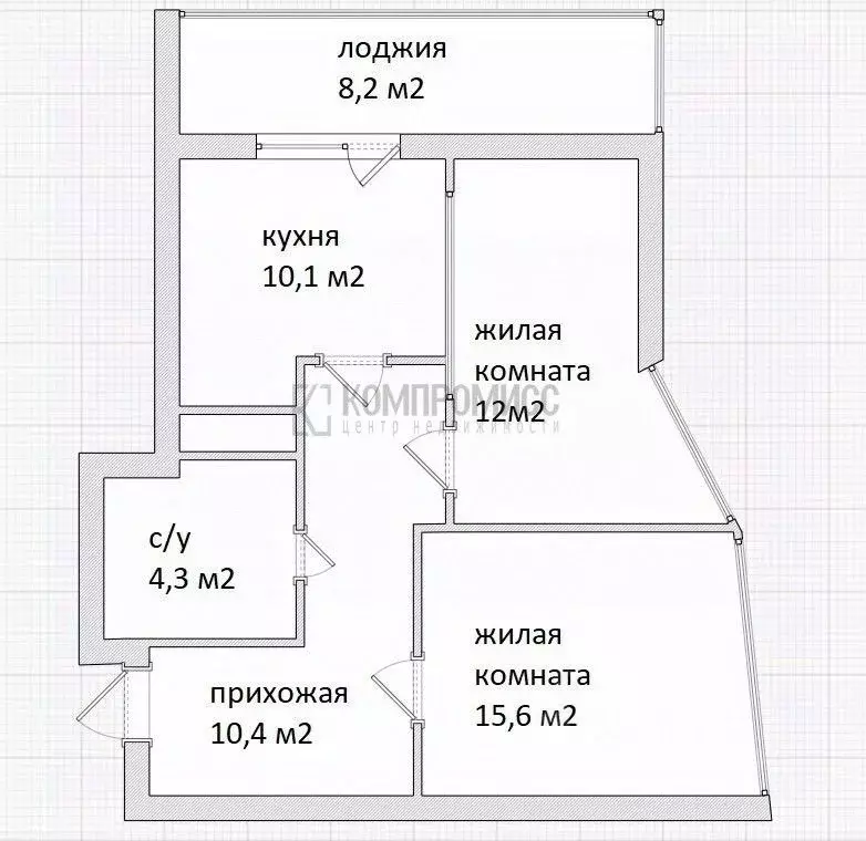 2-к кв. Краснодарский край, Краснодар Российская ул. (58.0 м) - Фото 1