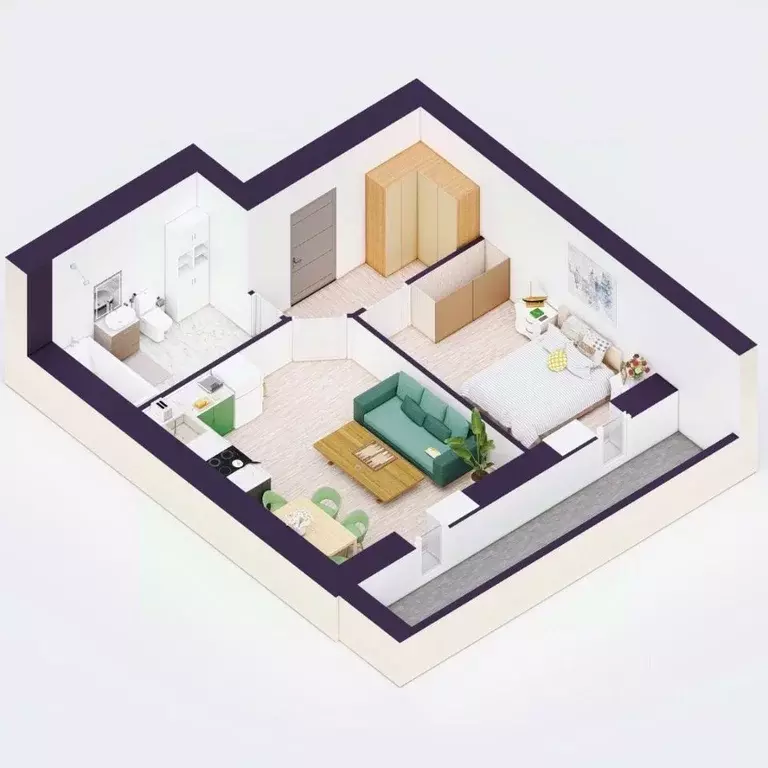 2-к кв. Башкортостан, Уфа Кавказская ул., 24 (43.31 м) - Фото 1