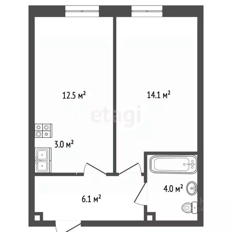 2-к кв. Москва Новоостаповская ул., 20 (40.0 м) - Фото 1