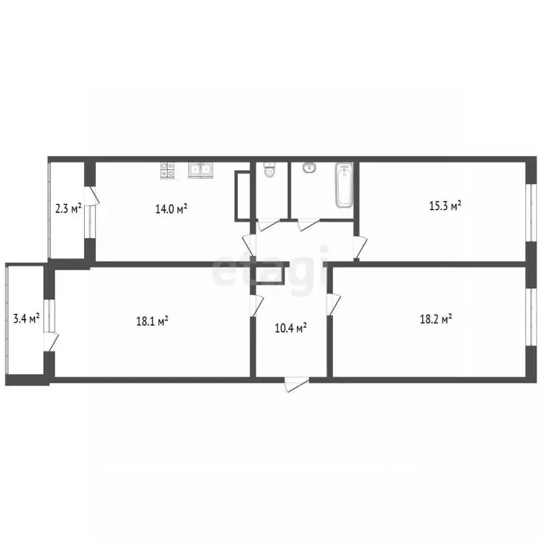 3-к кв. Санкт-Петербург просп. Героев, 26к2 (81.0 м) - Фото 2