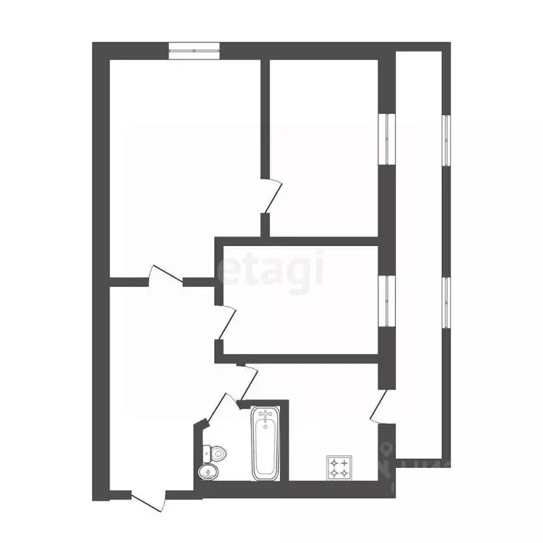 3-к кв. Карачаево-Черкесия, Черкесск ул. Горького, 4 (70.7 м) - Фото 1