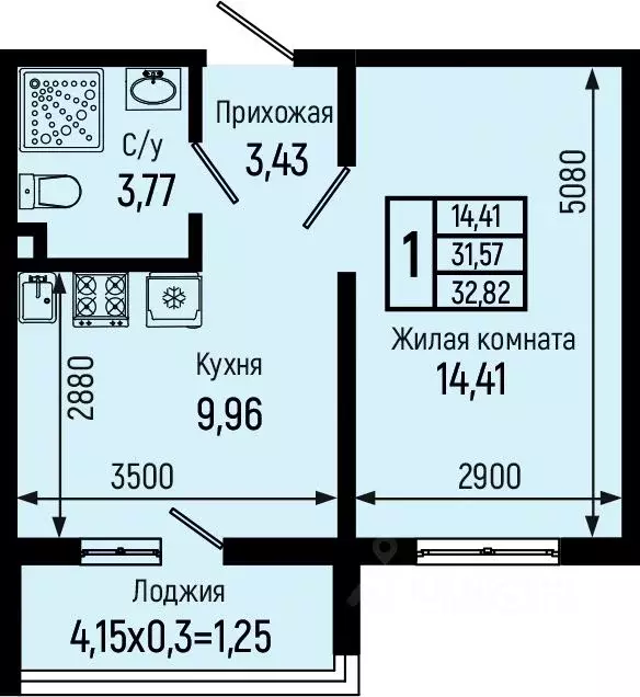 1-к кв. Краснодарский край, Туапсинский муниципальный округ, с. Небуг ... - Фото 0
