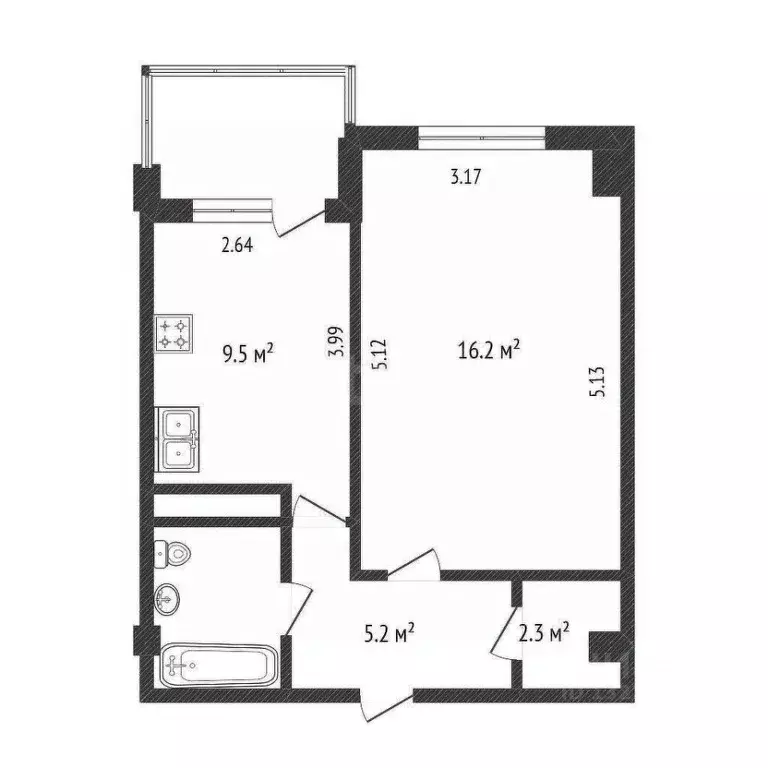 1-к кв. Вологодская область, Вологда ул. Сергея Преминина, 10Б (37.7 ... - Фото 2