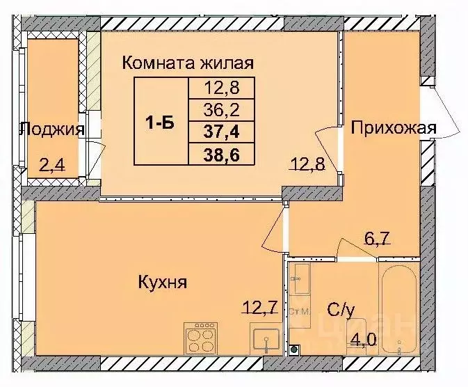 1-к кв. Нижегородская область, Нижний Новгород 1-я Оранжерейная ул. ... - Фото 0