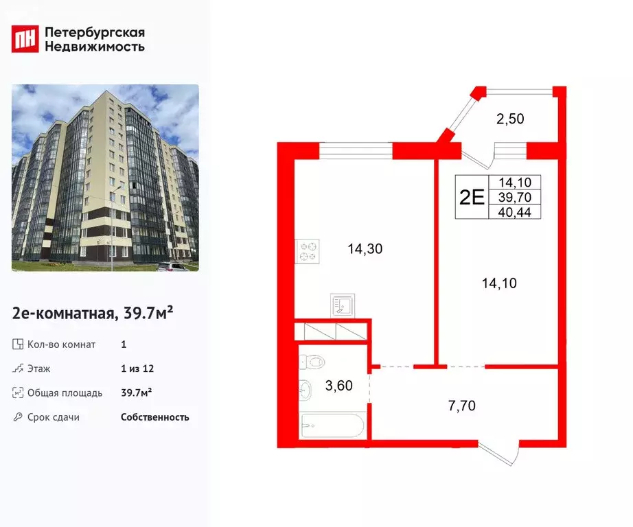 1-комнатная квартира: Аннинское городское поселение, деревня Куттузи, ... - Фото 2