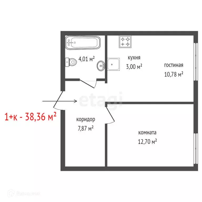 Продаётся 1-к квартира, 38.36 м - Фото 0