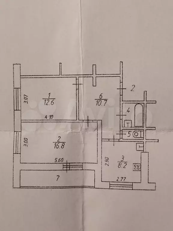 2-к. квартира, 54,5 м, 1/14 эт. - Фото 0