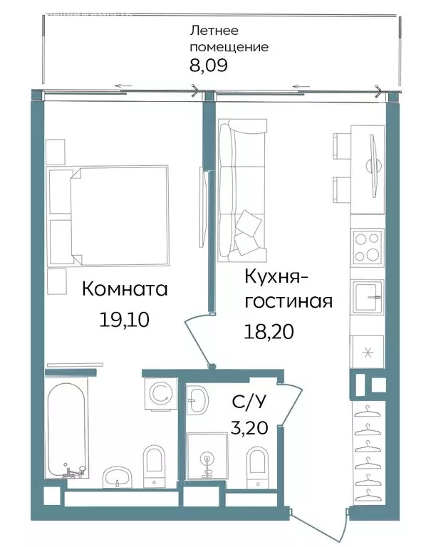 1-комнатная квартира: Республика Крым, Саки, курортный кластер Темпо ... - Фото 1