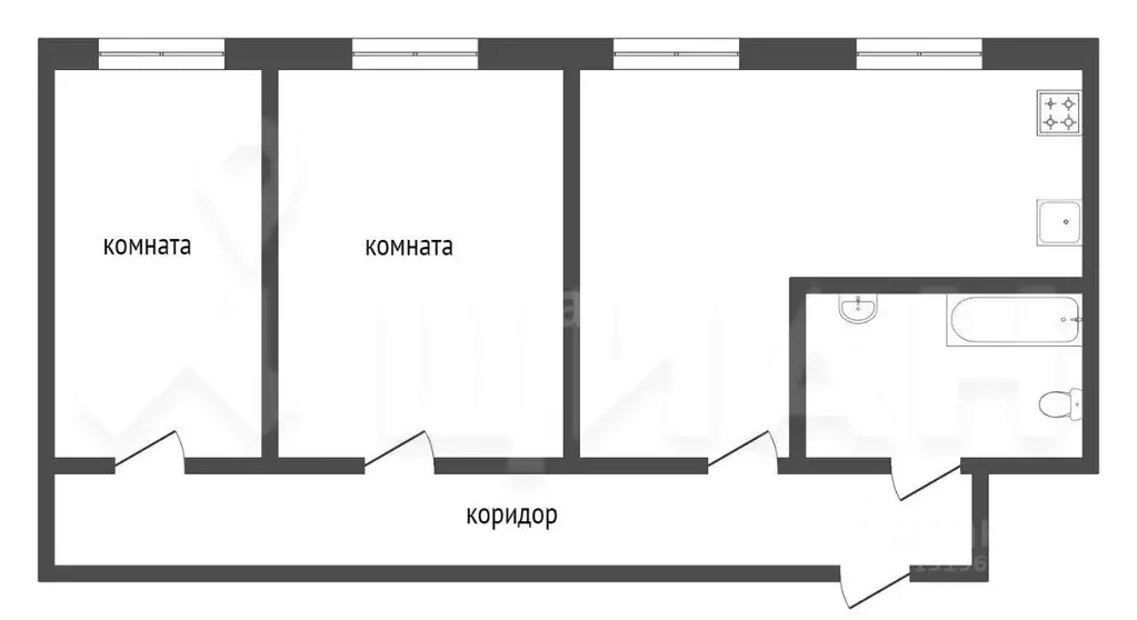 3-к кв. Татарстан, Лениногорск ул. Грибоедова, 11 (55.0 м) - Фото 1