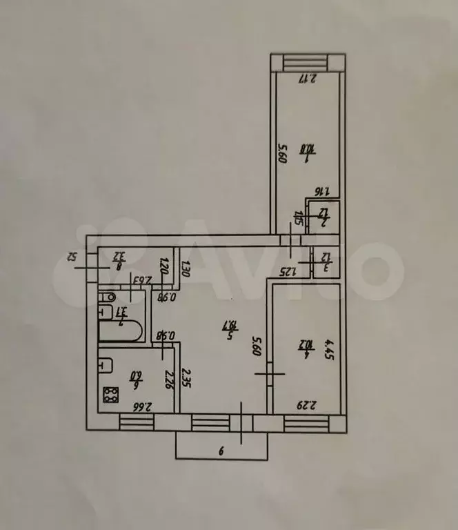 3-к. квартира, 55,4 м, 3/5 эт. - Фото 0