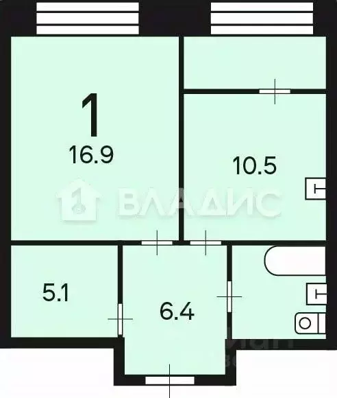 1-к кв. Москва Клинская ул., 2А (43.3 м) - Фото 2