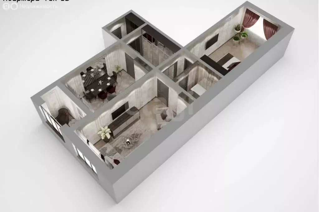 2-комнатная квартира: Южно-Сахалинск, улица Ленина, 563к4 (74.4 м) - Фото 1