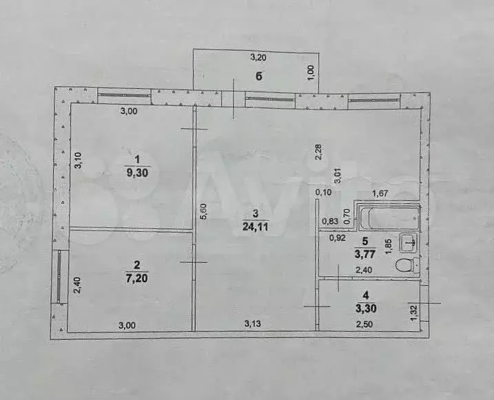 2-к. квартира, 47,6 м, 3/5 эт. - Фото 0