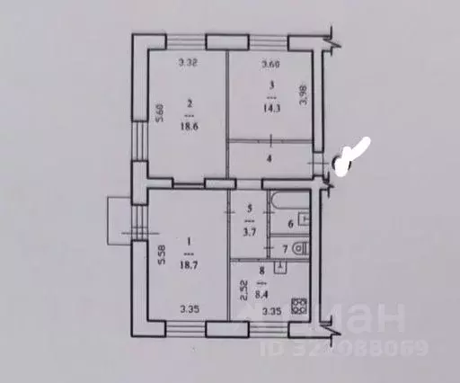 3-к кв. Вологодская область, Череповец ул. Ломоносова, 36 (74.1 м) - Фото 2