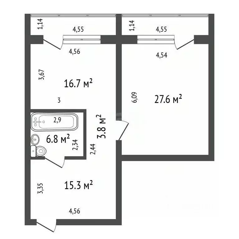 2-к кв. Иркутская область, Иркутск Ершовский мкр, 128 (70.2 м) - Фото 2