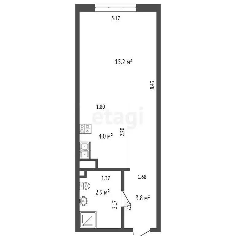 Квартира-студия: Симферополь, улица Беспалова, 110Ж (25.9 м) - Фото 1