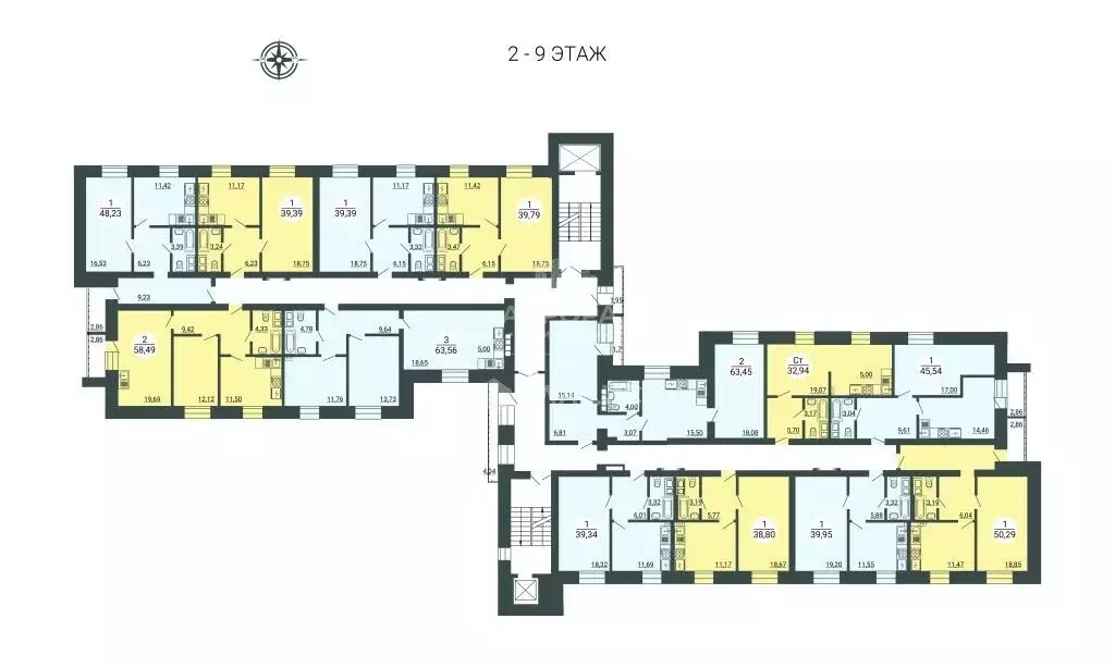 2-комнатная квартира: Магнитогорск, проспект Ленина, 112 (63.45 м) - Фото 1