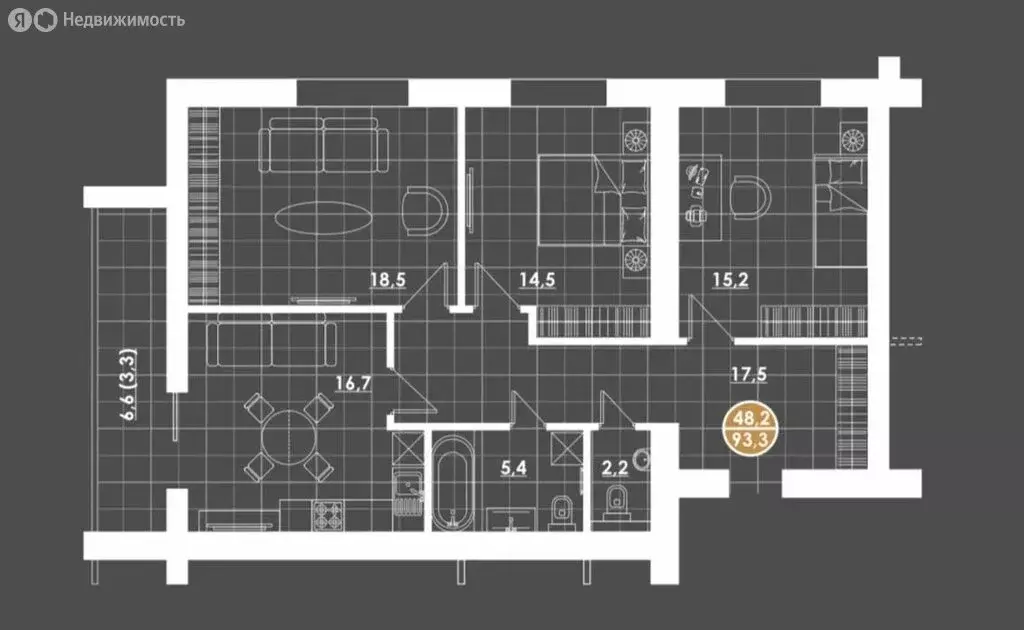 3-комнатная квартира: Пенза, улица Тимирязева, 11 (93.2 м) - Фото 1