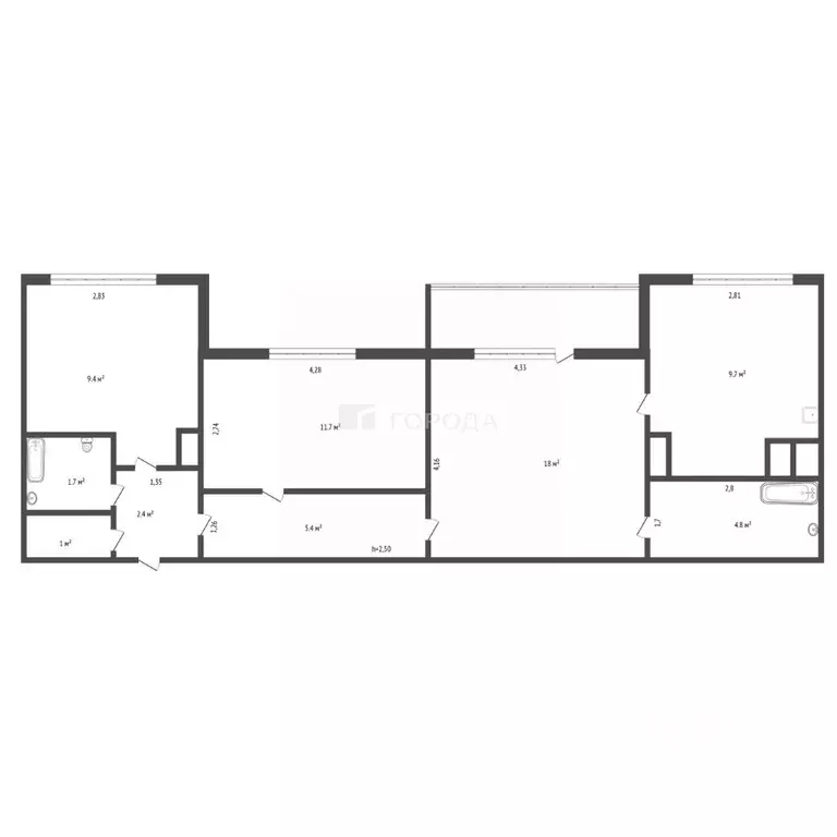 3-к кв. Алтайский край, Барнаул ул. Малахова, 31 (64.0 м) - Фото 2