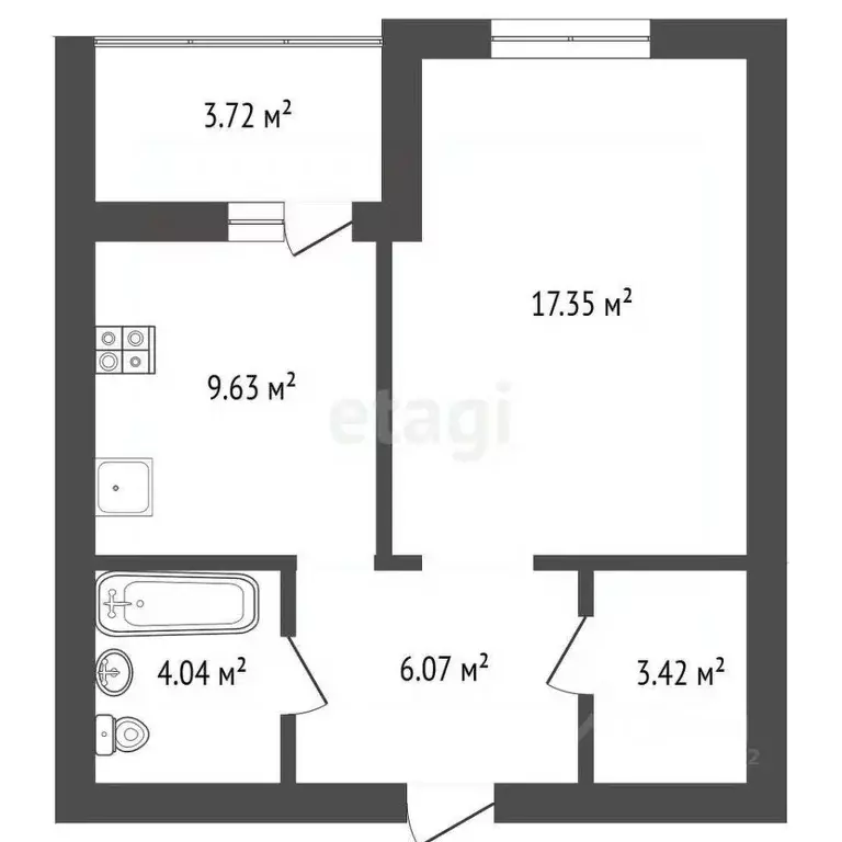 1-к кв. Забайкальский край, Чита Царский мкр, 5 (41.2 м) - Фото 1