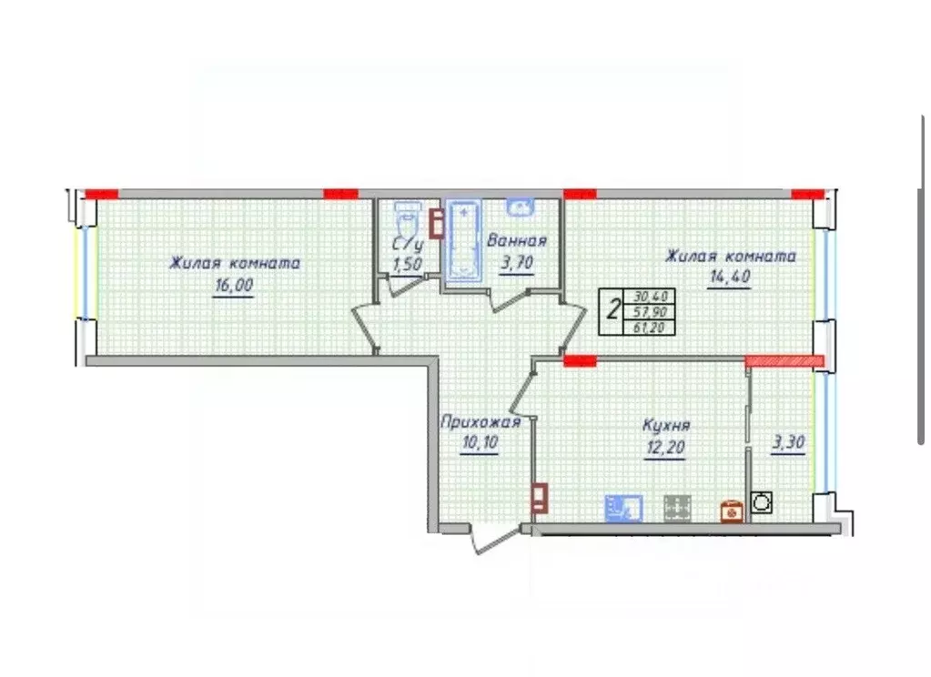 2-к кв. Ставропольский край, Невинномысск ул. Имени Героя России ... - Фото 1