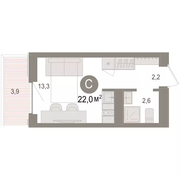 Квартира-студия: Новосибирский район, рабочий посёлок Краснообск, ... - Фото 2