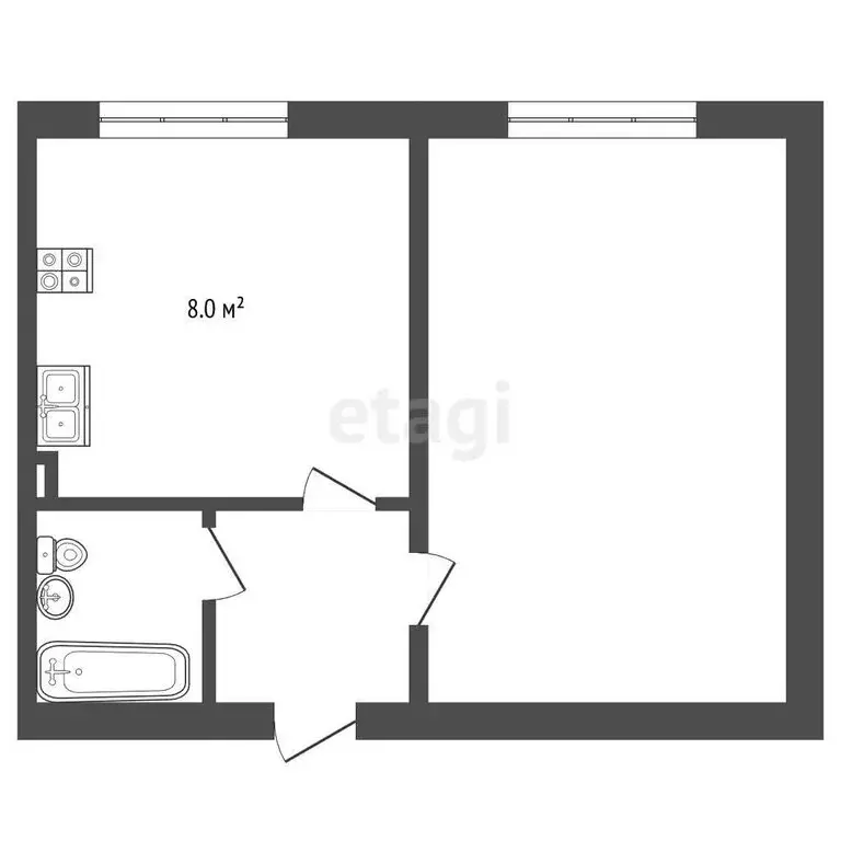 1-комнатная квартира: Якутск, проспект Ленина, 50/1 (40.3 м) - Фото 1