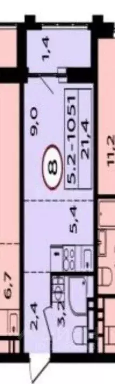 1-к кв. Москва просп. Прокшинский, 5 (21.4 м) - Фото 2