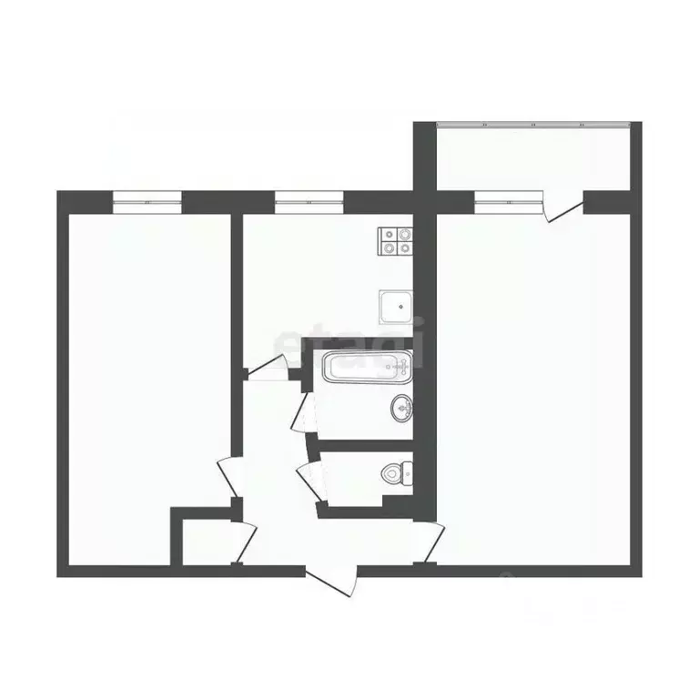 2-к кв. Севастополь ул. Вакуленчука, 21 (45.7 м) - Фото 2