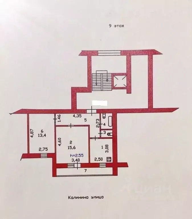 2-к кв. Пензенская область, Пенза ул. Калинина, 61 (51.0 м) - Фото 1
