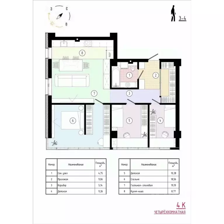 4-к кв. Приморский край, Владивосток Острогорный жилой комплекс (87.8 ... - Фото 1