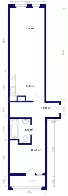 2-к. квартира, 50,5 м, 7/9 эт. - Фото 1