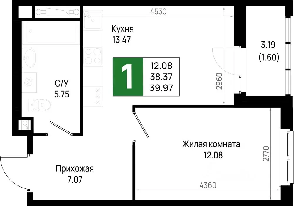 1-к кв. Ленинградская область, Всеволожский район, Свердловское ... - Фото 1