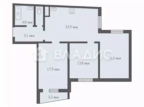 3-к кв. Рязанская область, Рязань ул. Брестская, 1 (85.7 м) - Фото 1