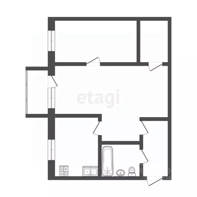 2-к кв. Тюменская область, Тюмень Одесская ул., 39 (42.4 м) - Фото 1