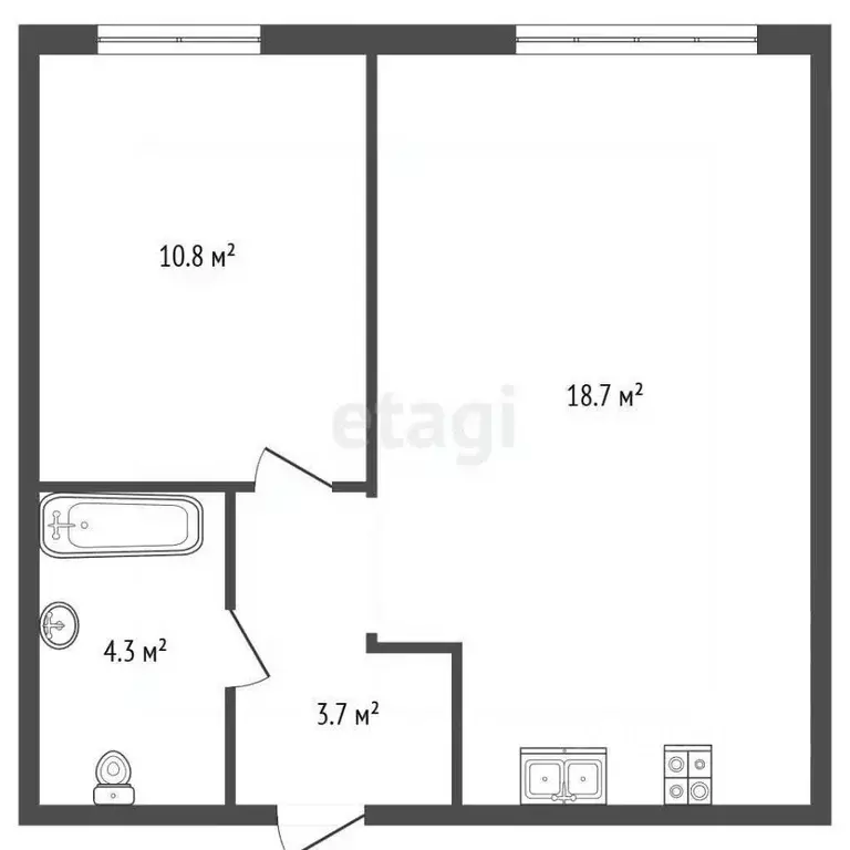 1-к кв. Санкт-Петербург наб. Обводного Канала, 169 (37.0 м) - Фото 2