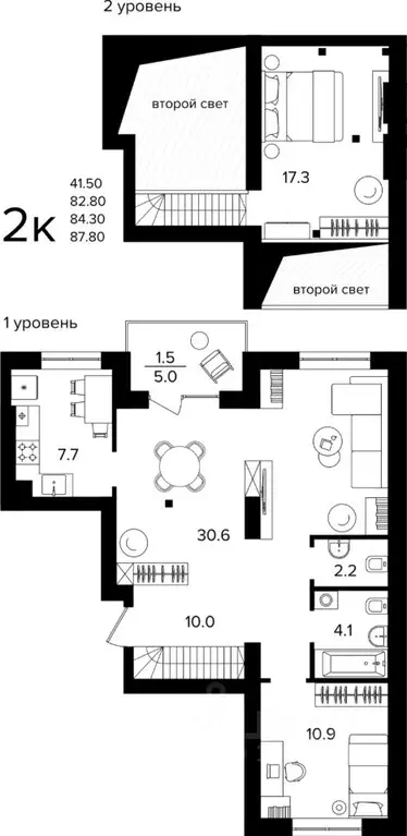 2-к кв. Калининградская область, Гурьевский муниципальный округ, пос. ... - Фото 0